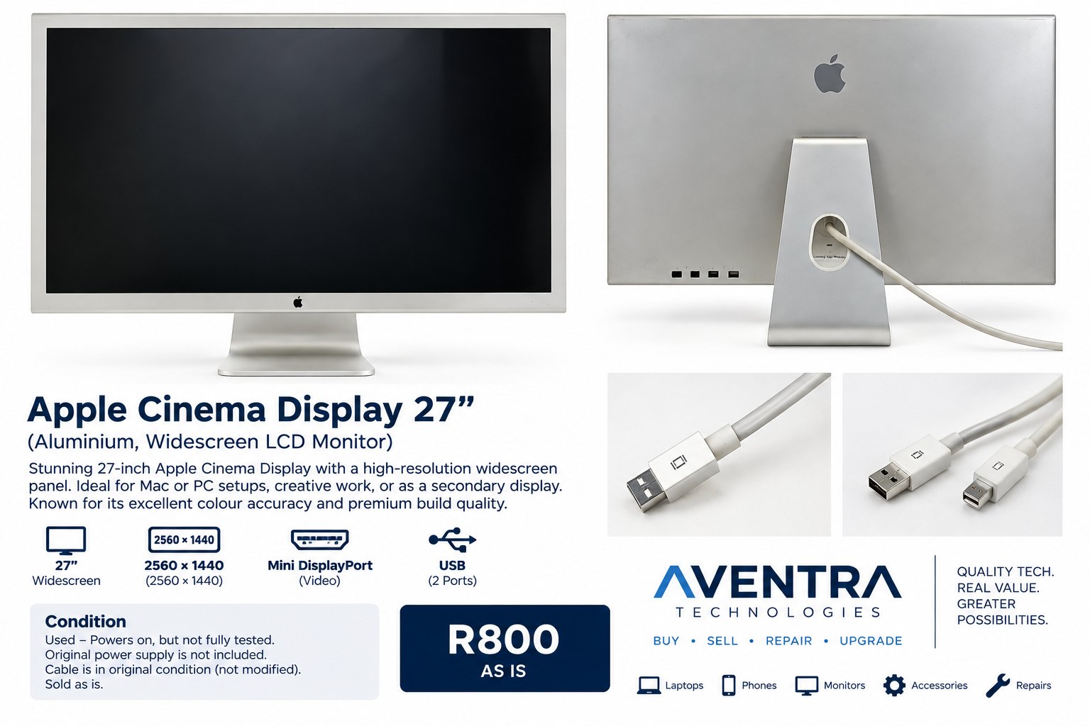 Apple Cinema Display 27-inch — Pre-owned Apple device