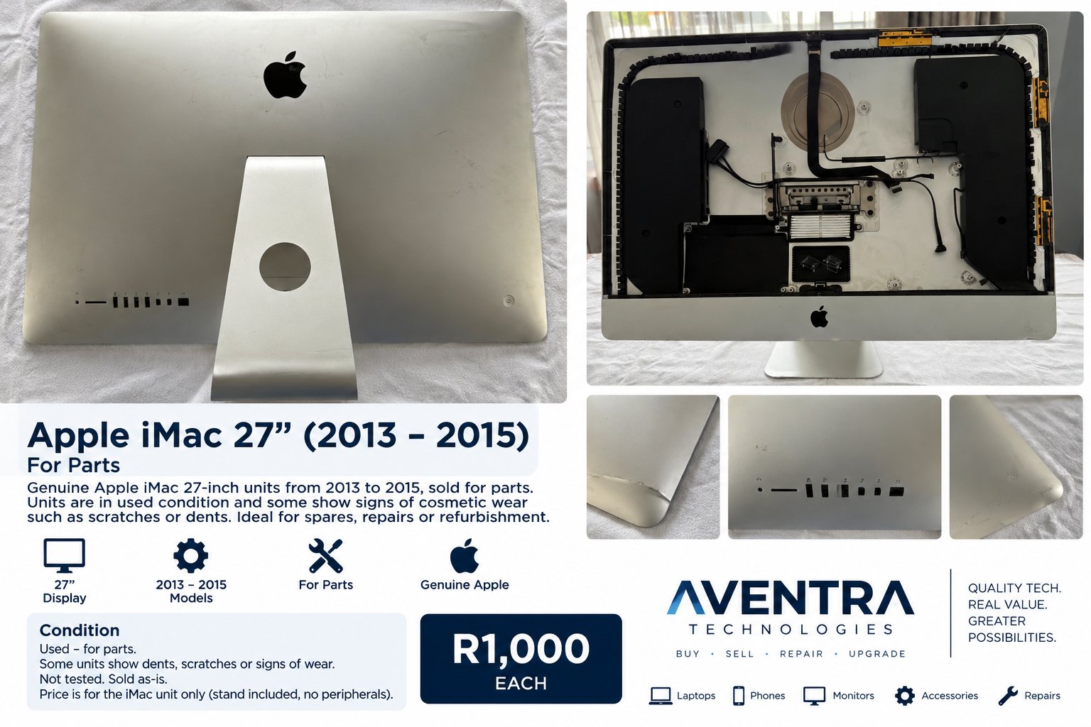 Apple iMac 27-inch (2013–2015) – For Parts Only — For Parts Apple device